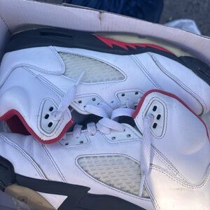 Jordan White and Red Sneakers